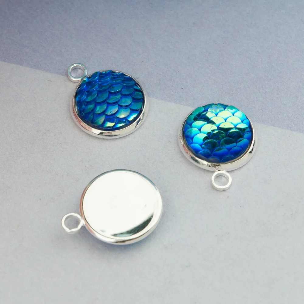 DoreenBeads медные и Русалочка из смолы рыбы/Dragon Scale круглые подвески цвета фуксии АБ