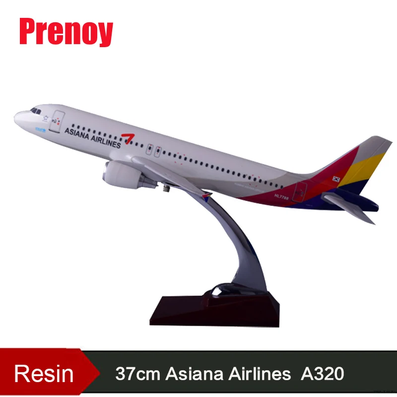 Prenoy 37 см смолы Asiana авиакомпании с трёхмерными чертёжами A320 Аэробус модель