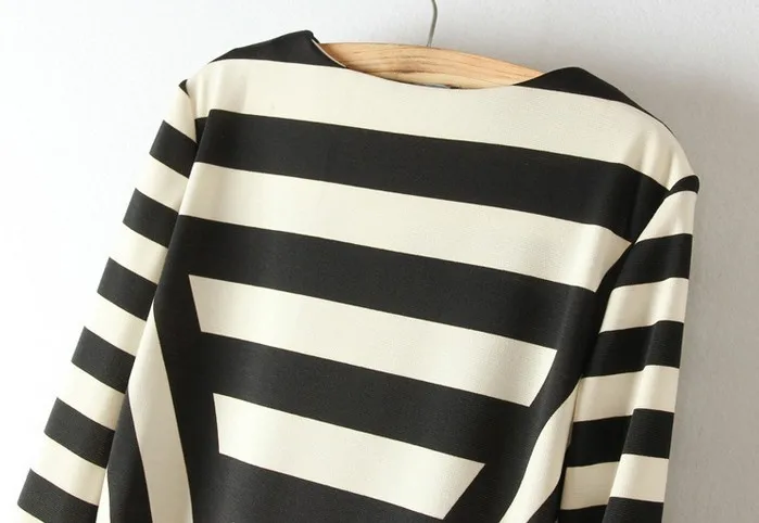 Фото Free Shipping! 2014 New Fashion Women Hot Sale High Quality Black White Long Sleeve Asymmetrical Striped Dress Женская одежда Free Shipping! 2014 New Fashion Women Hot Sale High Quality Black White Long Sleeve Asymmetrical Striped Dress Женская одежда