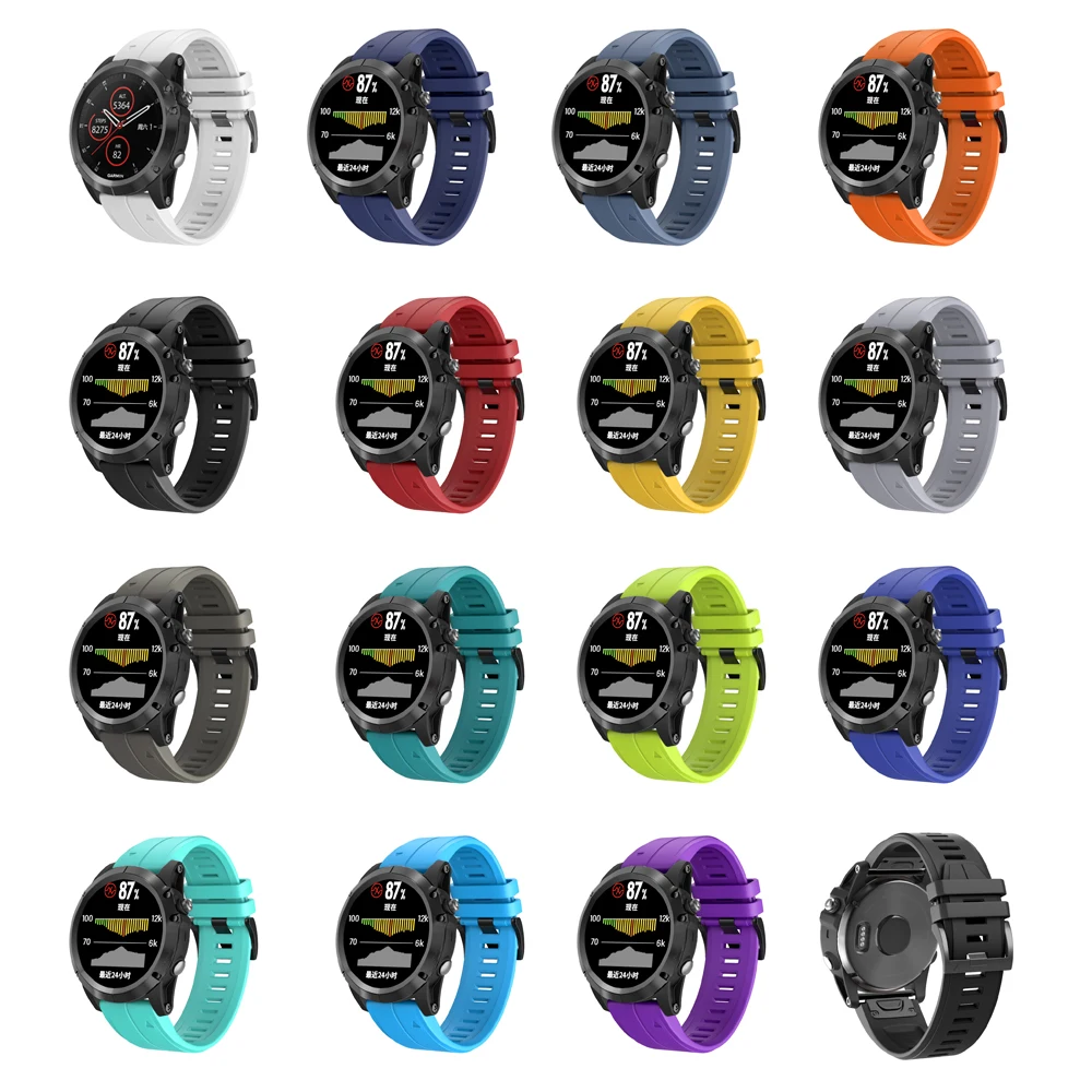 Ктаб Fenix 5X плюс полос спортивный силиконовый ремешок для часов Band 26 мм простого