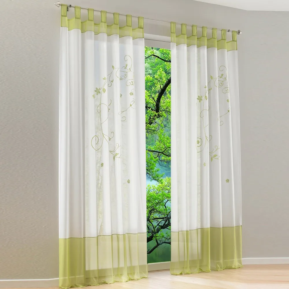 Pastoral Embroidered Sheer Window Curtain For Living Room General Pleat 145/175/225/245/260/270 CM 1PCS/lot | Дом и сад