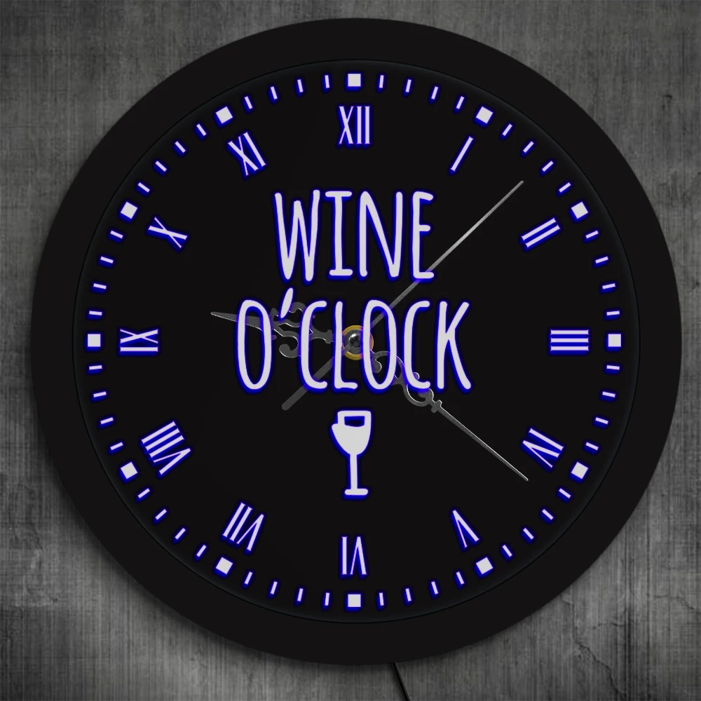 Винные часы LED неоновая вывеска современные настенные Winery кухонные светящиеся