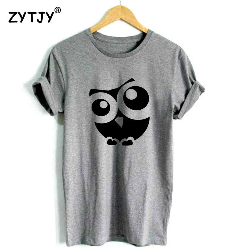 Детские с принтом Сова Для женщин футболка хлопковая забавная для Леди Топ