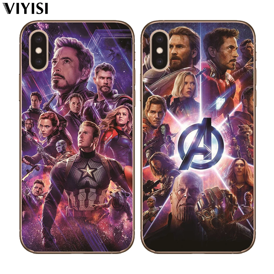 For iPhone X XS MAX XR 8 7 6 6S Plus 5 5s Etui Fundas Cool Marvel Avengers Iron Man Captain America Superhero Coque Phone Case |