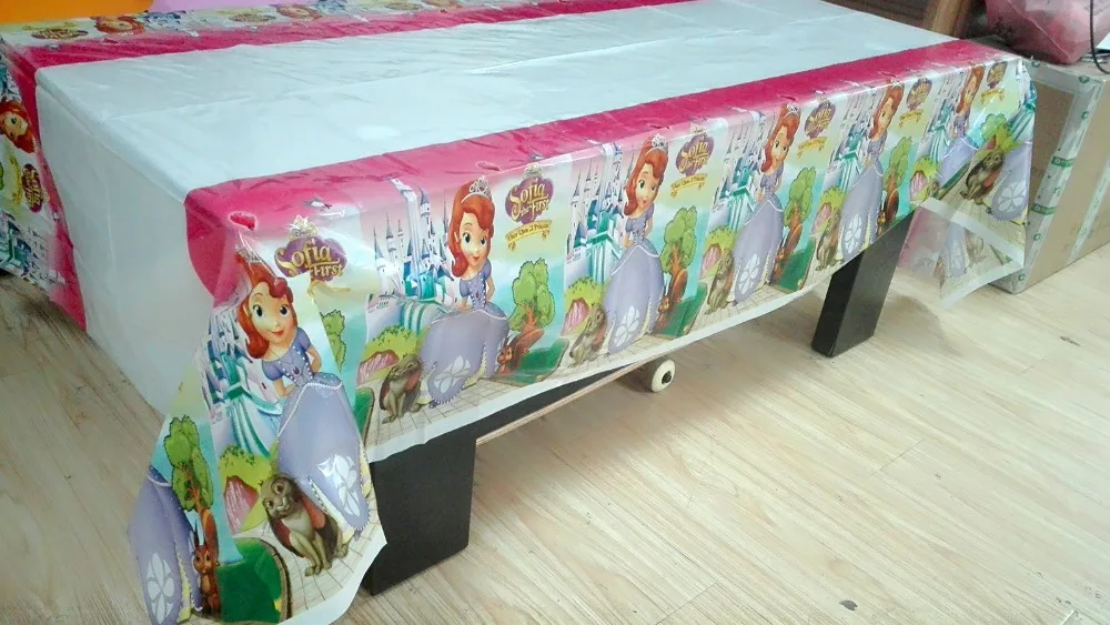 tablecloth Вечерние принадлежности принцессы Софии Platesta bleware для детского душа, вечерние салфетки, украшение скатерти, принцесса, детский душ - Цвет: tablecloth