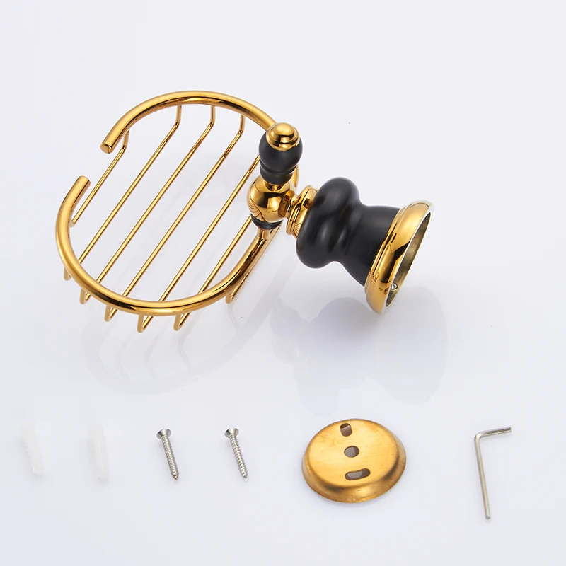 Роскошная золотая настенная мыльница Античная латунная керамика аксессуары для