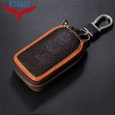 KUNBABY натуральная коровья кожа Автомобильный ключ сумка Футляр для ключей Новая мода Дизайн автомобиля для всех автомобилей - Название цвета: Coffe brown