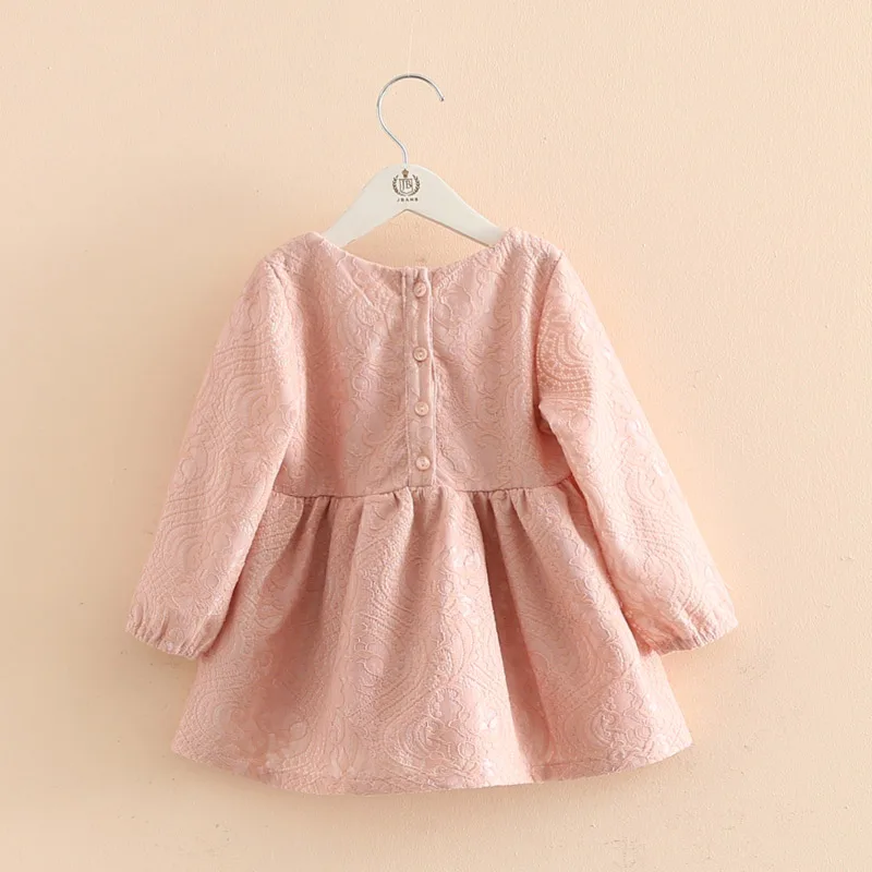 Roupas Infantis Menina Розовый Осень Платье 2-6 Возрастов Девушки Одеваются Случайные