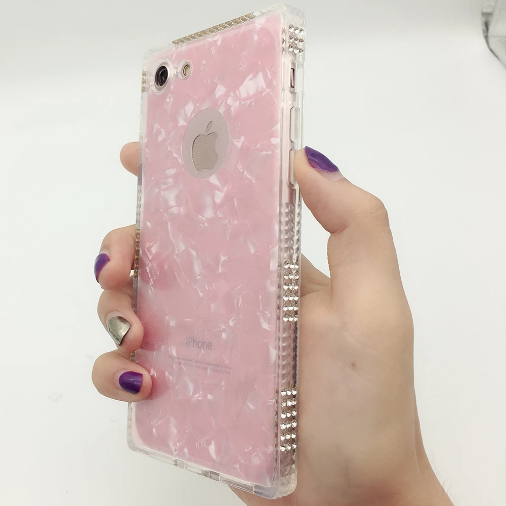 Чехол Portefeuille для iPhone X XS 10 8 7 6s 6 Plus 5S SE Блестящий Бриллиант мягкий прозрачный ТПУ