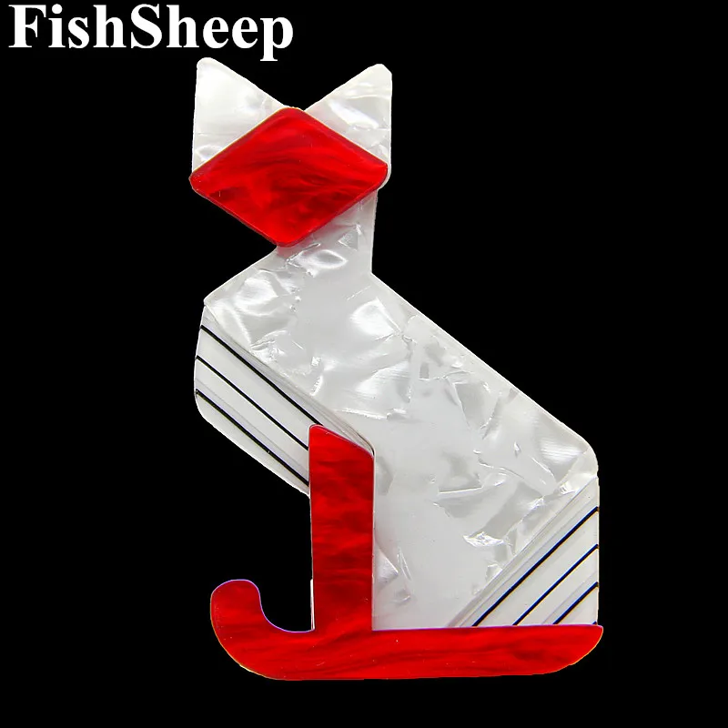 Женская акриловая брошь FishSheep большая в форме кошки аксессуар для подарка 2018|brooches