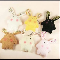 6pcslots cartoon pearl rabbit toys plush pendant holiday gift funny toy kawaii plush rabbit pendant chiristmas gift for girl
