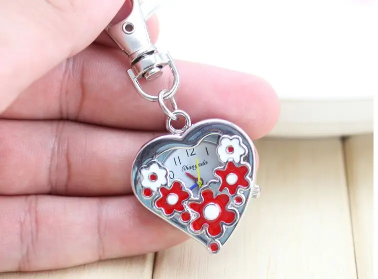 Новинка 2016 фиолетовые розовые карманные часы с цветком ожерелье подвеской в