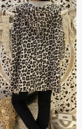 European and American autumn winter fashion print shirt Female long hooded cardigan coat | Женская одежда