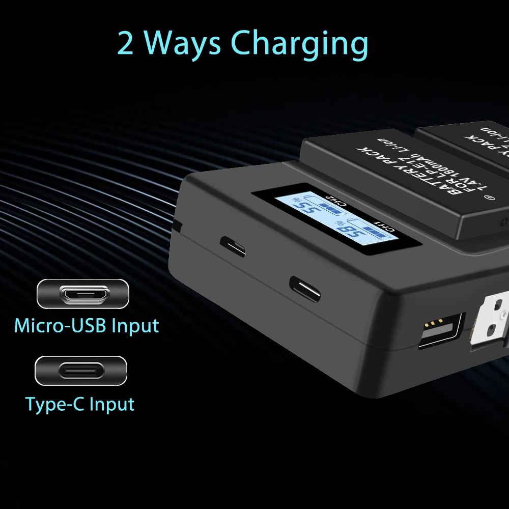 PALO LP-E17 LPE17 USB LCD Dual Charger Battery For Canon EOS M3 750D 760D T6i T6s 8000D Kiss X8i Camera | Электроника