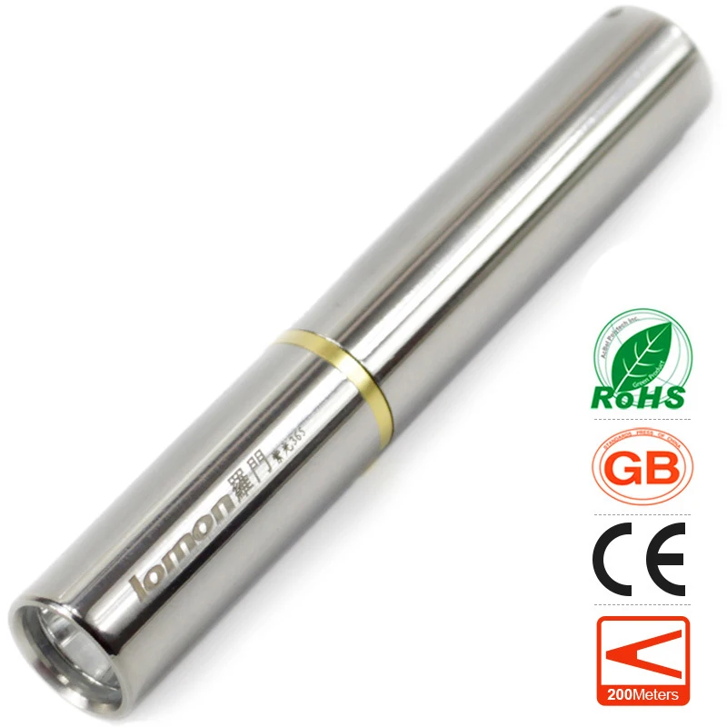 Нержавеющая сталь Мини светодиодный фонарик Ультрафиолетовый UV купюр проверки