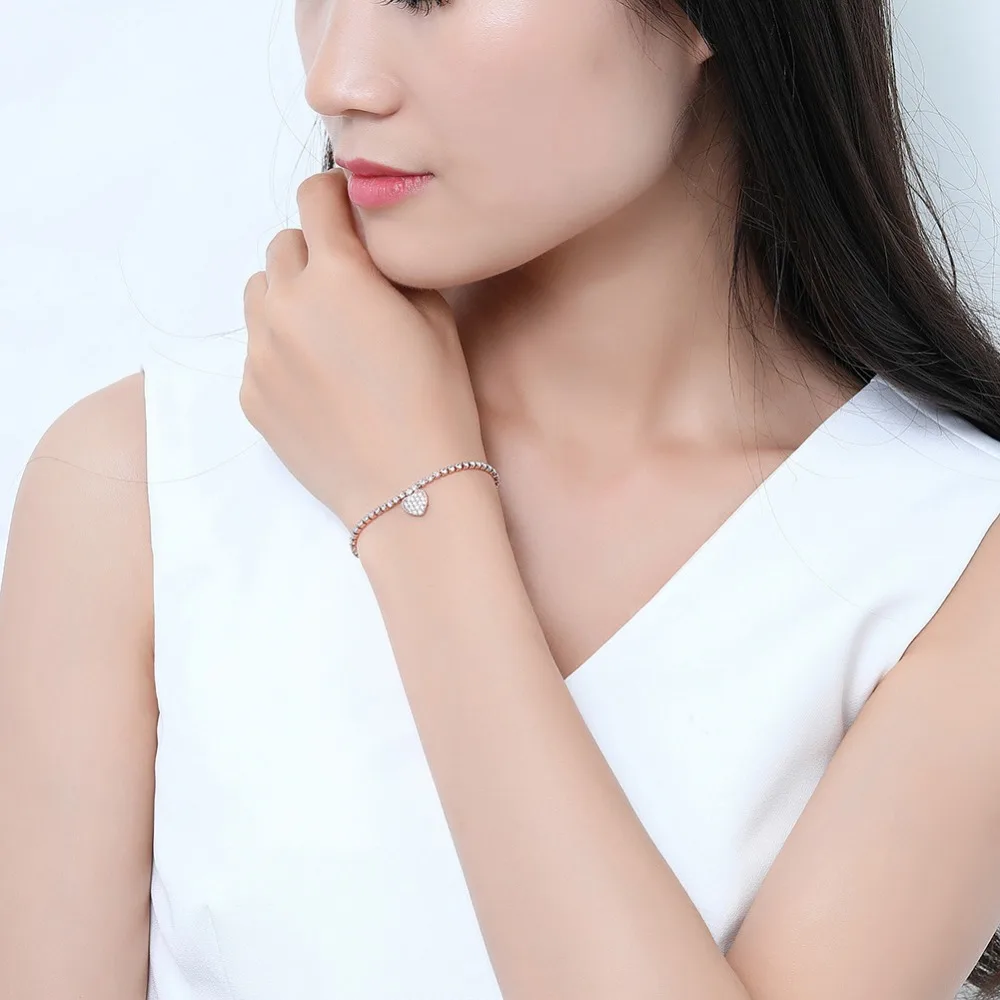 Женский теннисный браслет UMODE с кубическим цирконием и сердцем ювелирное изделие