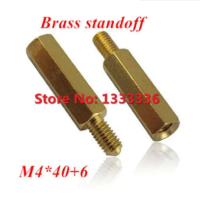 50 шт./лот M4 * 40 + 6 шестигранные Латунные Распорки с зазором Шестигранная гайка M3