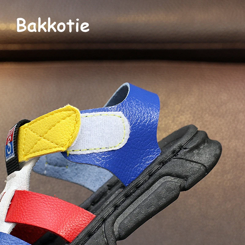 Bakkotie 2018 Новая мода лето для маленьких мальчиков синие пляжные сандалии Детская