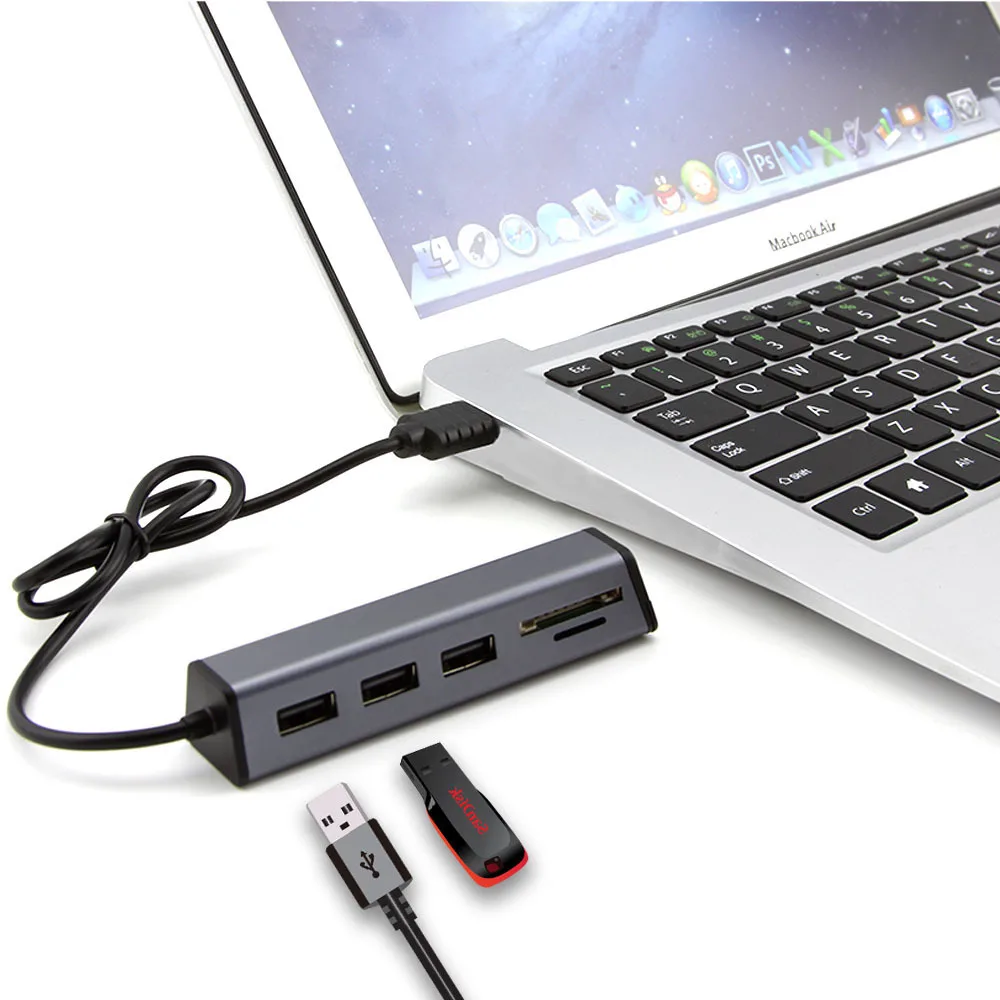 5 в 1 адаптер расширитель USB 2 0 для Micro SD/CF карт|USB-хабы| |