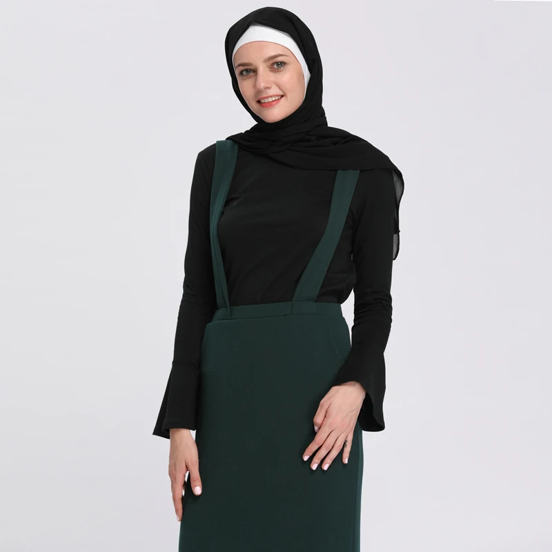 Vestidos abaya Дубай Ислам Арабский длинный мусульманский хиджаб юбка на подтяжках платье на подтяжках Абая для женщин турецкая исламская одежда