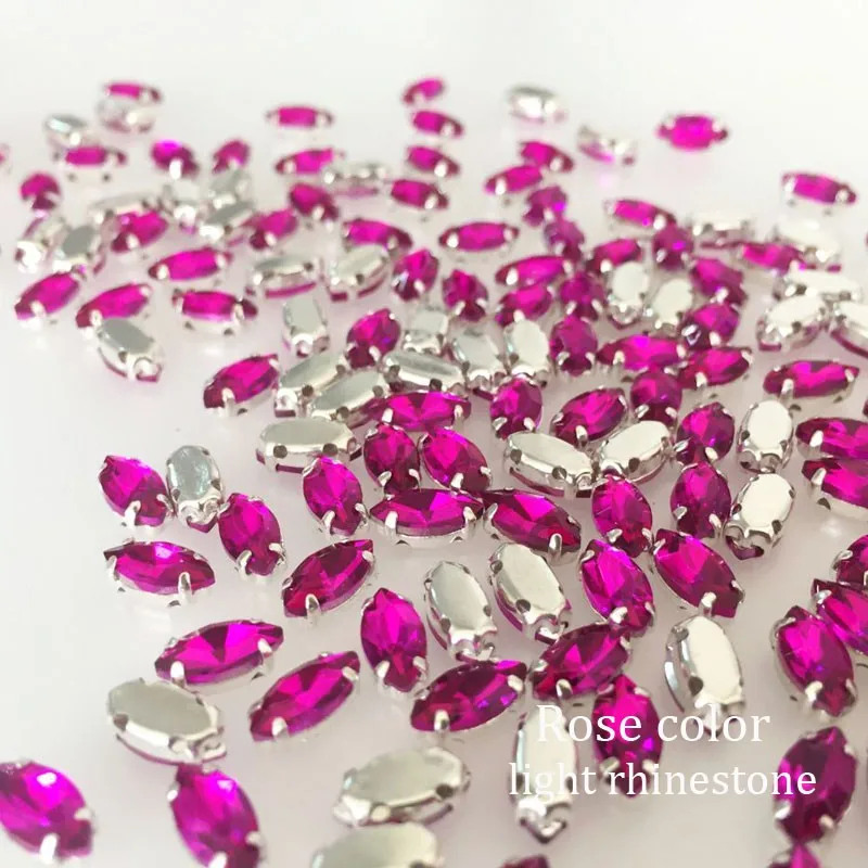 4x8mm 50pcs/lot Opal Horse Eye Crystal glass Sew On Rhinestone with Claw apply to Clothing Decoration | Дом и сад