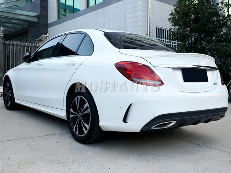 Для Benz C Class W205 C43 C63 AMG черный спойлер заднего бампера устанавливаемое на