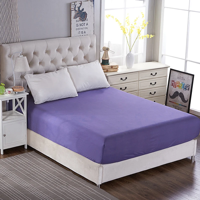 Одноцветные простыни для кровати эластичные матраса постельное белье покрывало