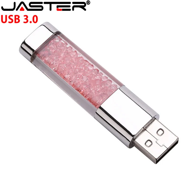 JASTER USB 3,0 модный Кристальный подарок USB флеш-накопитель прозрачный флеш-накопитель 4 ГБ 16 ГБ 32 ГБ 64 Гб карта памяти usb U диск логотип клиента