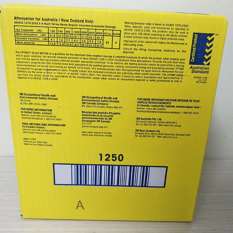 Пулевые беруши 3 м E A RSoft Yellow Neon 312 1250 эластичная Беспроводная шумоподавление NRR:33