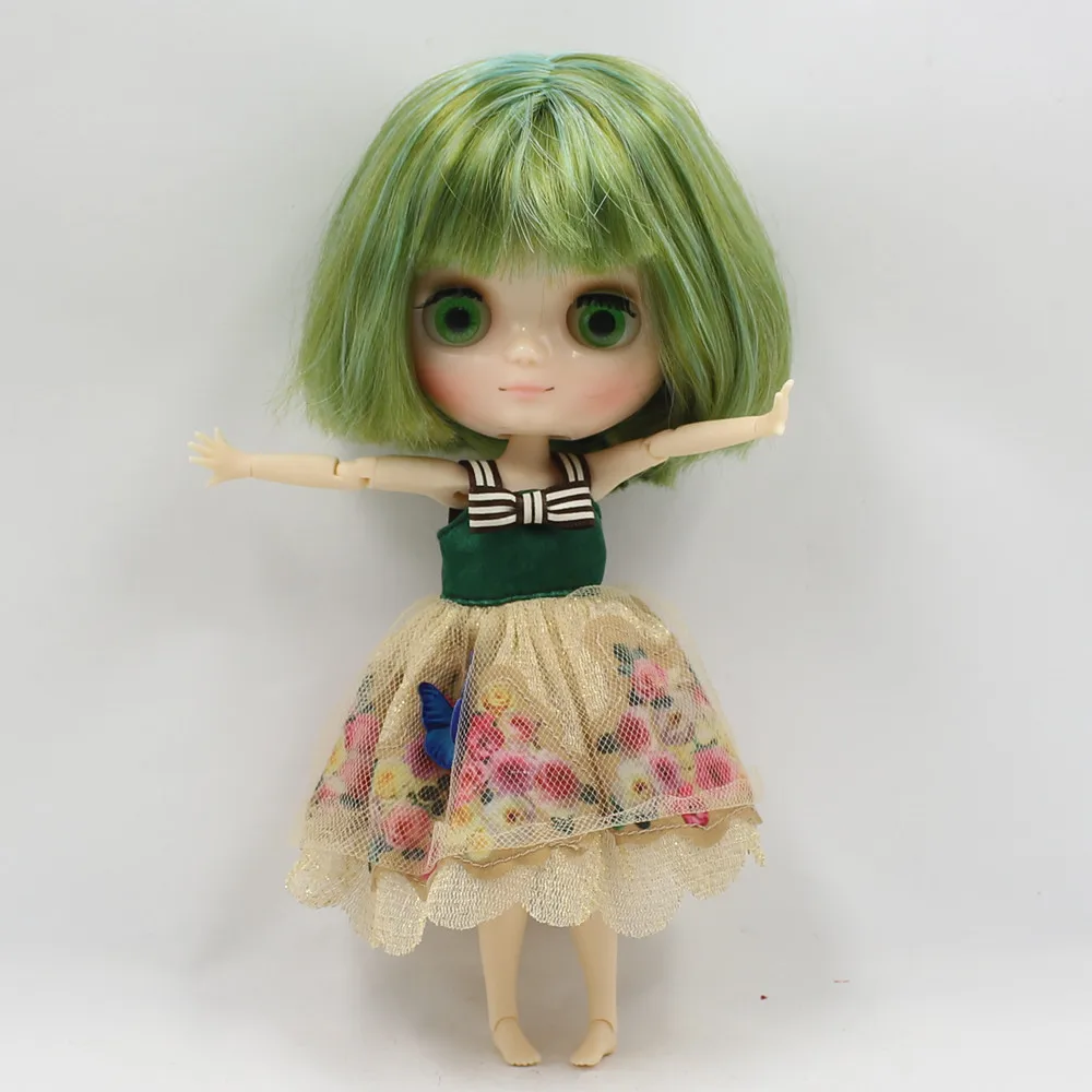Кукла DBS blyth middie зеленая кукольная кукла для волос блестящее лицо 1/8 20 см аниме