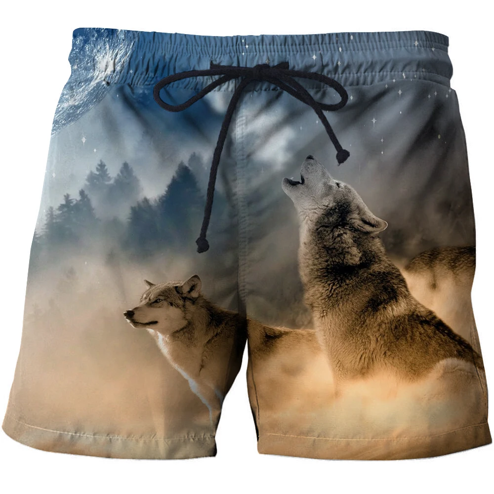 

Desert Wolf 3D Printed Summer Surfing Beach Shorts Masculino Men Travel Board Shorts Anime Shorts Quick Vacation Streetwear