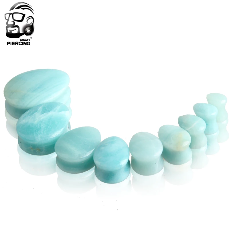 Берцы для ушей из амазонита туннельный пирсинг расширители носилки кольца