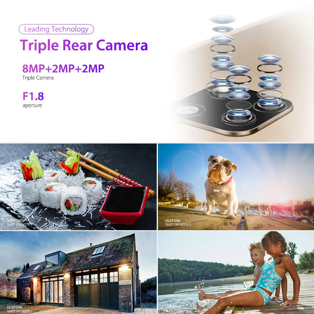 Ulefone Note 7, 6,1 дюймов, 19:9, 16 Гб ПЗУ, тройная задняя камера, Android 9,0, четыре ядра, 3500 мАч, две sim-карты, разблокированный смартфон