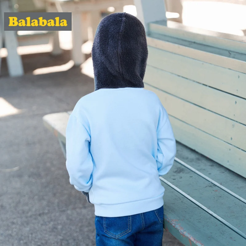 Balabala/свитер с капюшоном для маленьких мальчиков искусственным мехом Детский