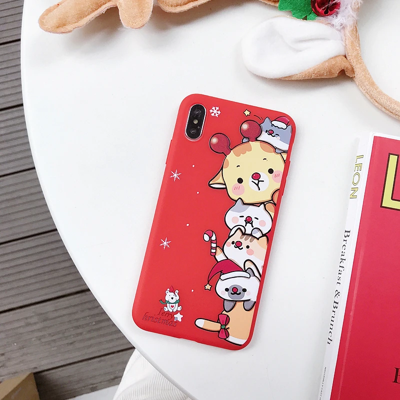 Для iPhone 7 plus Милые Рождество мультфильм ремешок для рук чехол XR XS Max X 8 плюс 6 6s
