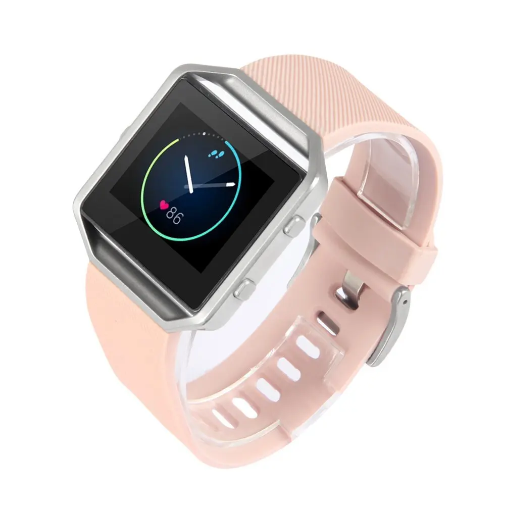 Fitbit Blaze кремния замена ремешок для fitbit Смарт-фитнес часы + металл Рамки | Наручные