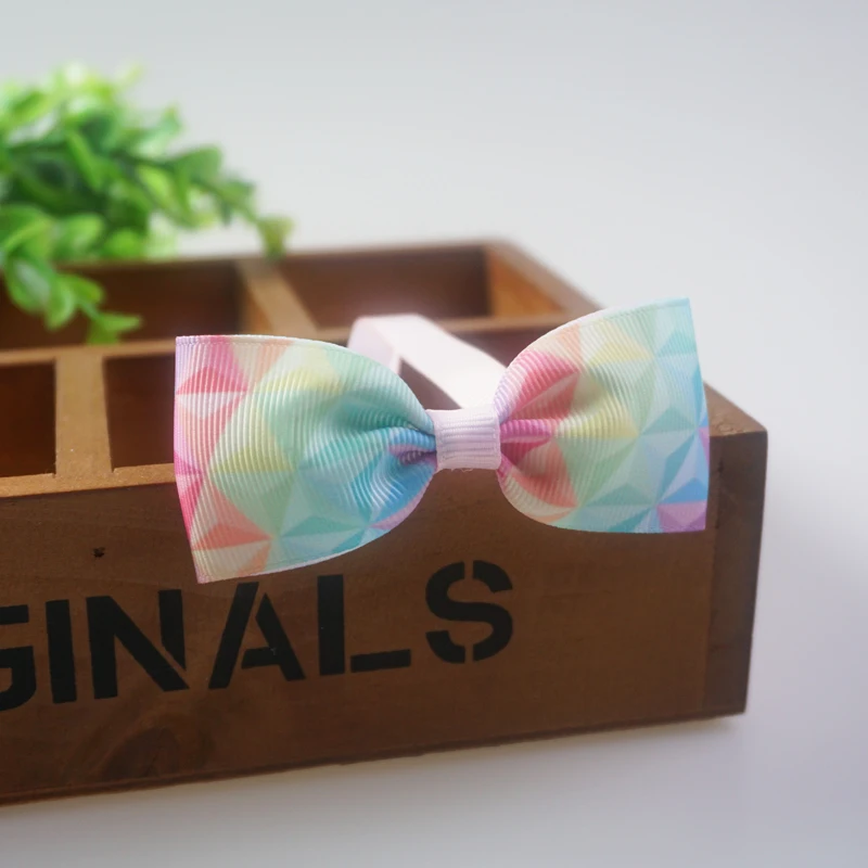 Милые радужные галстуки-бабочки для собак цветные ленты щенков маленьких кошек