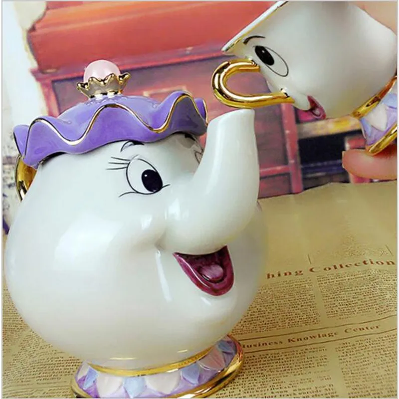 100% Официальный Новый стиль мультфильм Красавица и Чудовище чай горшок кружка