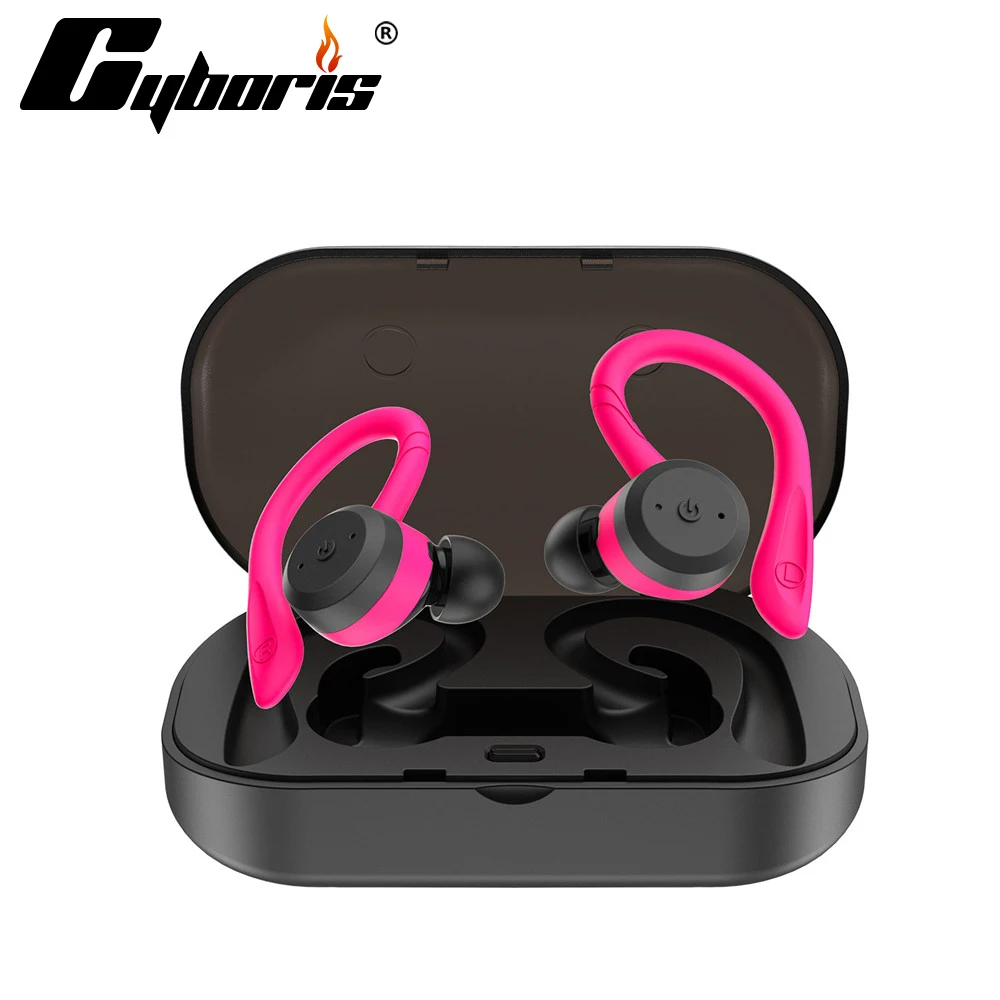 CYBORIS Bluetooth мини наушники с ушным крючком V5.0 настоящие беспроводные