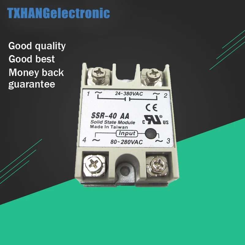 SSR-40AA-H 40A твердотельный релейный модуль 80-280V AC / 90-480V AC