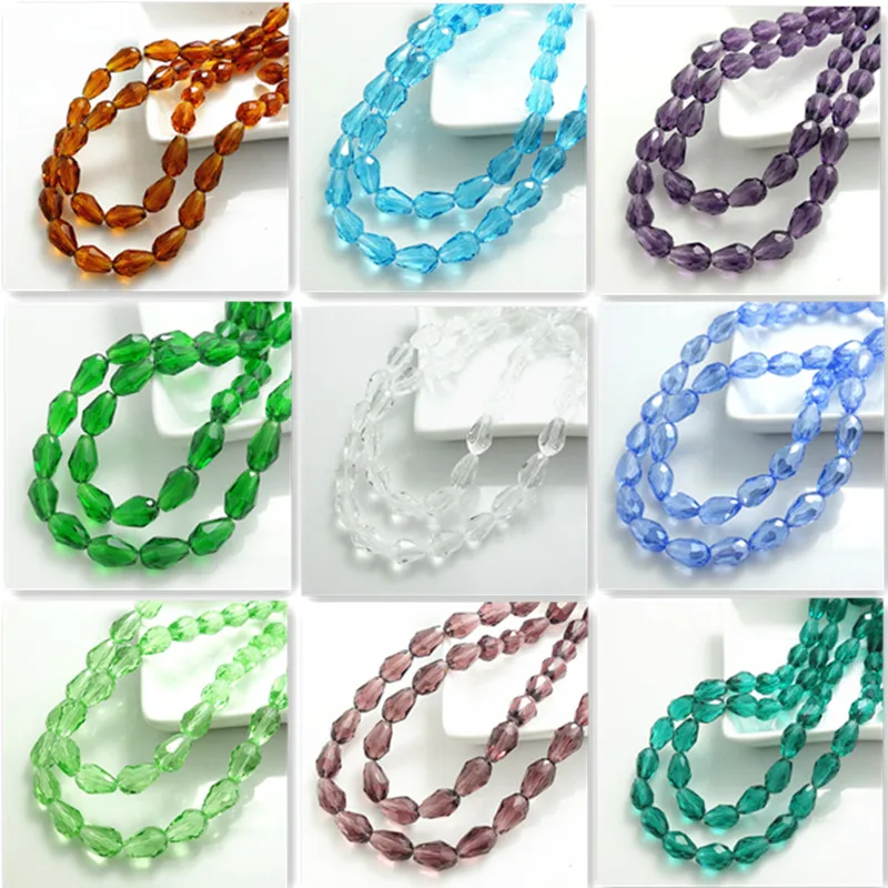 

Wholesale 20pcs Faceted Teardrop glass crystal jewelry Spacer beads 8x12mm diy