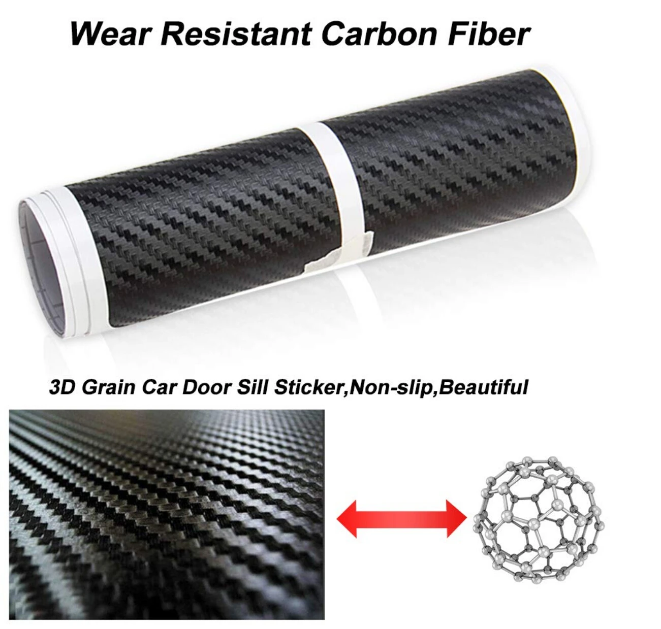 4 шт. Автомобильная дверь педаль подоконника порог углеродного волокна Защита