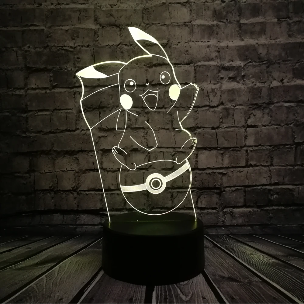 Покемон го игра фигурки 3D светодиодный USB лампа Kawaii Pikachu мяч Новинка игрушка