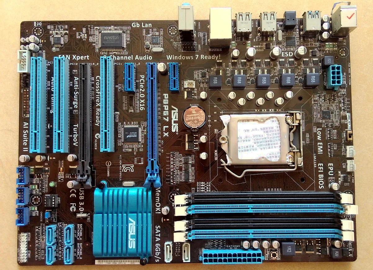 ASUS P8P67 LX 1155 pin DDR3 задняя USB3.0 поддержка 4 видеокарты 90% новая | Компьютеры и офис