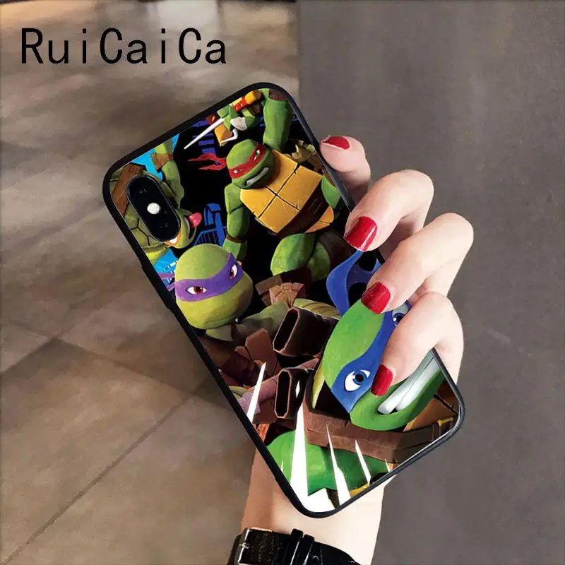 A2 RuiCaiCa подростковый мутант ниндзя черепашки мягкий черный чехол для телефона iPhone 5 5Sx 6 7 7plus 8 8Plus X XS MAX XR 10 Чехол - Цвет: A2