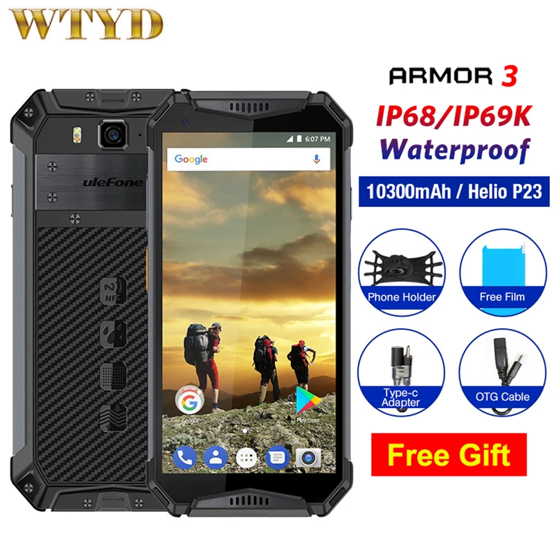 Ulefone Armor 3 смартфон с 5 дюймовым дисплеем восьмиядерным процессором MT6763T ОЗУ 4 Гб