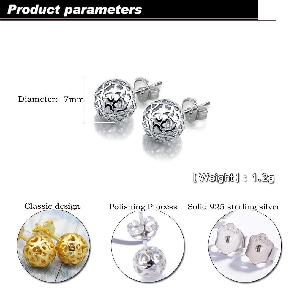 Корейские модные милые круглые полые серьги с шариками нежные гвоздики из
