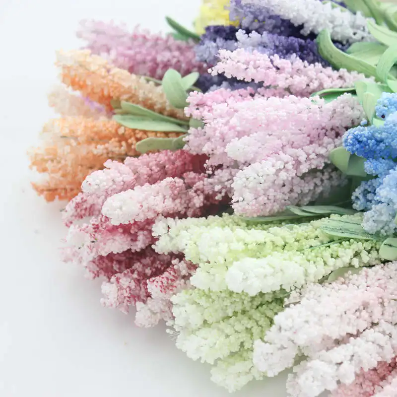 60 шт. (15 см/Большая пузырьковая Мини искусственная Лаванда Свадебные пучки ручная