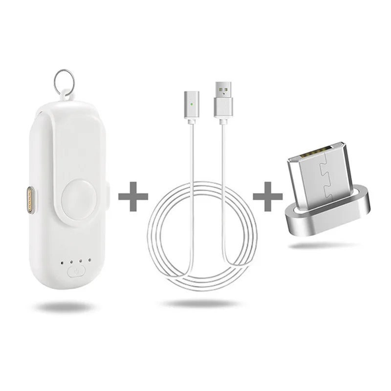 Android white Портативное магнитное зарядное устройство для IPhone/samsung/Xiaomi/huawei, магнитное зарядное устройство с кабелем, быстрое зарядное устройство для Lightning type-C Android - Тип штекера: Android white