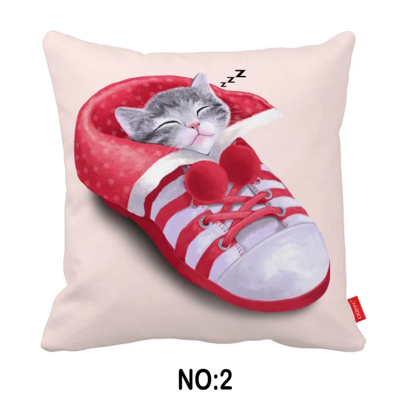 Милые ленивый спальный мешок Обувь Cat печати декоративные Пледы Подушки Детские